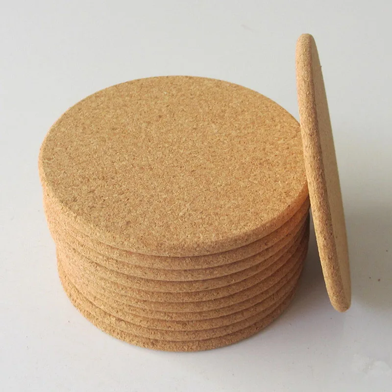 Classic Round Plain Cork Coasters Drink Wine Mats Cork Mats Drink Wine