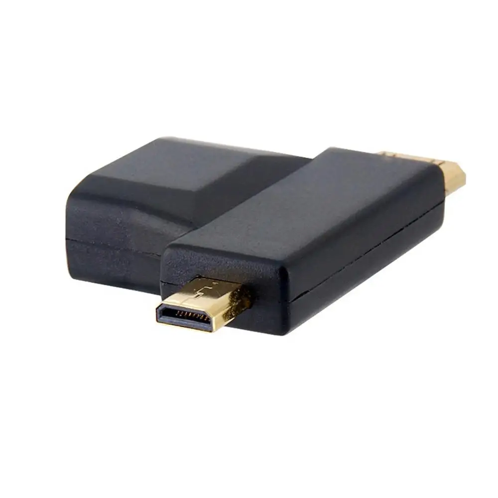 Micro HDMI Male Mini to 1 4 Female 90 градусов 2в1 комбинированный адаптер|Компьютерные кабели и