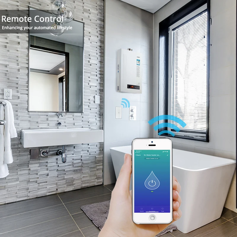 Wi-Fi умный бойлер стеклянная панель Переключатель водонагреватель Smart Life Tuya APP дистанционное управление Amazon Alexa Echo Google Home Голосовое управление