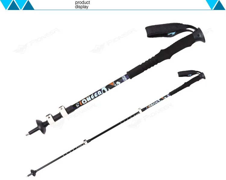 2pcs Pioneer Adjustable Carbon Fiber Aluminum Trekking Pole Hiking