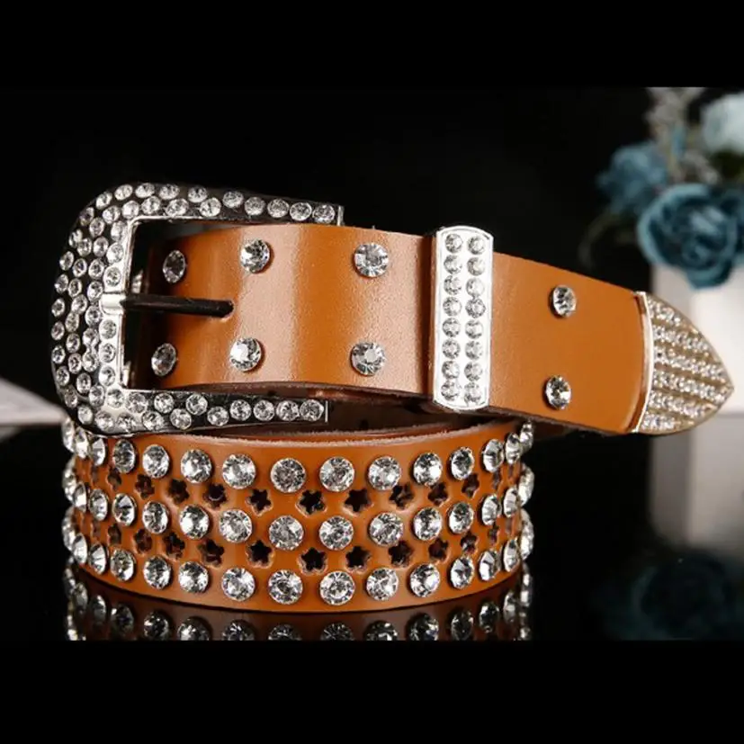 Atlas Western Cowgirl Bling Cowgirl Leather Belt The New Fashion Designed Classic Style Belt
