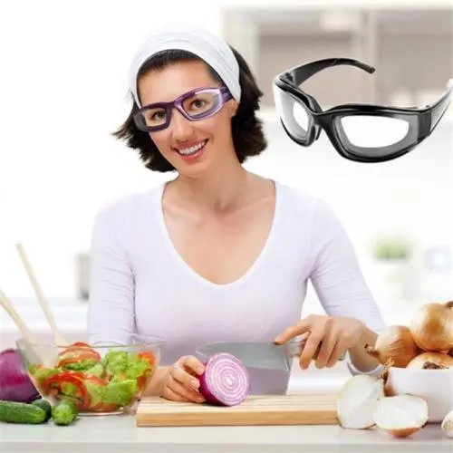 4 Pieces Onion Goggles Glasses Anti-Fog No-Tears Kitchen Onion Glasses with Inside Sponge for Chopper Onion Tearless BBQ Grilling Dust-proof for Women Men Cleaning Kitchen A 