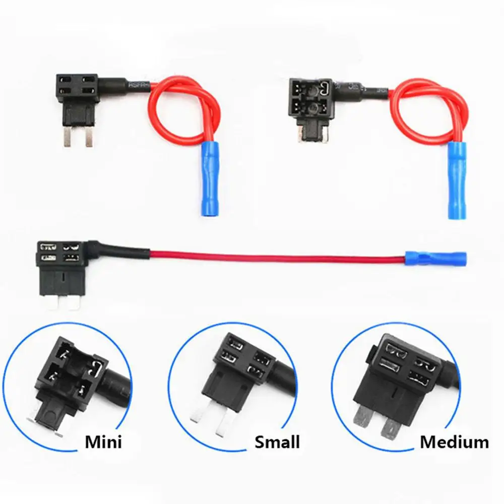 

12V SMALL MEDIUM Car Fuse Add-a-circuit TAP Adapter Micro/Mini/Standard ATM APM Blade Auto Fuse holder XF30