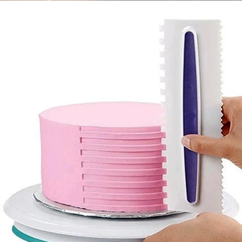 

6 Designs Plastic Cake Scraper Pastry Icing Comb Set Textures Baking Decorating Tools Cupcake Kitchen Bakeware Tool