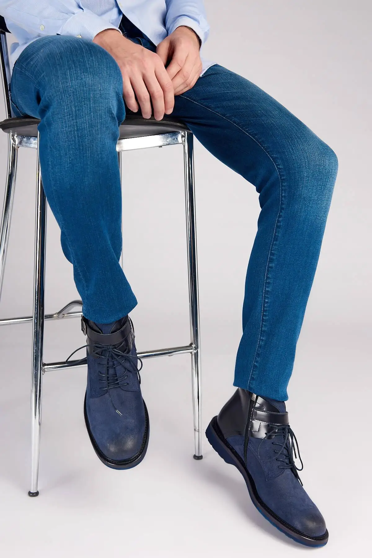 

Pearl Genuine Leather Navy Blue Men 'S Boots 120130003740