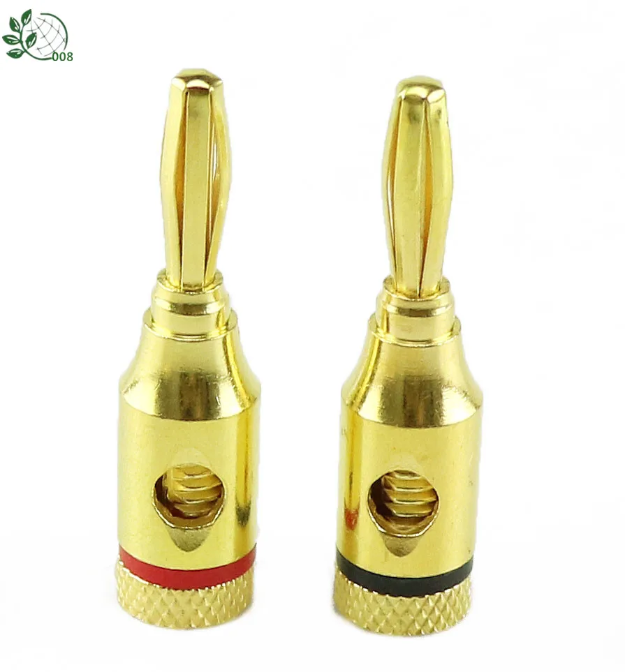 

2pcs/set Gold-plated Banana Plugs Musical Audio Speaker Cable Wire Connectors for Speaker Line DIY Tool Home Use Red and Black