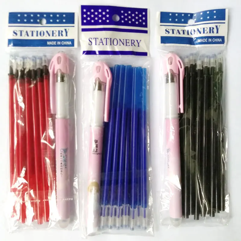 

DELVTCH 0.5MM 13pcs/set Erasable Pen Refill And 1pcs Erasable Pen Set Student Gel Pen Refill Office Stationery Erasable Pen Rod