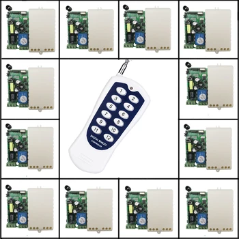 

Wireless 110V 220V Remote Relay Control Switch 12 CH Receiver Transmitter Lamp/Light LED Remote ON OFF System Output Adjust