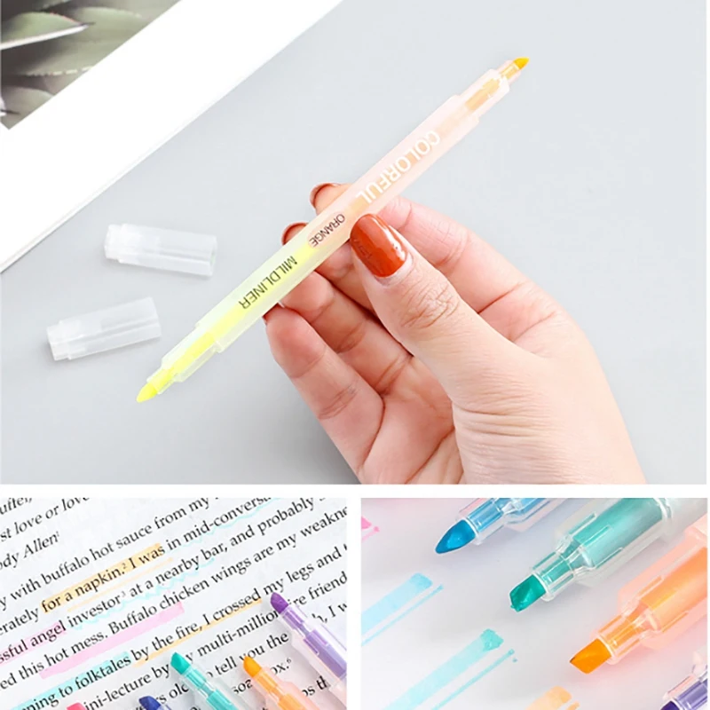 12 шт./лот с двойной головкой Mildliner хайлайтер арт маркер ручки пастельные маркеры