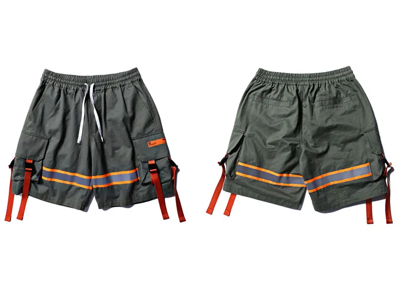 3M Reflective Stripe Buckle Straps Cargo Shorts 4
