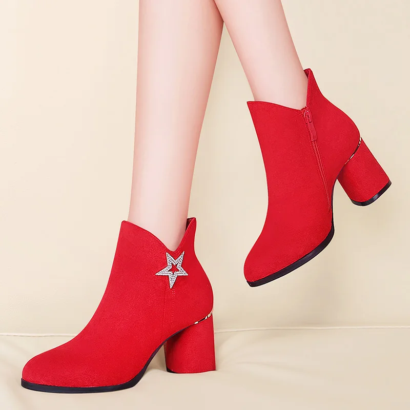 

MYCORON 2018 Women Boots Ankle Boots Luxury Fashion Autumn Winter Women Boots Ladies Party Shoes Botas Femininas De Inverno