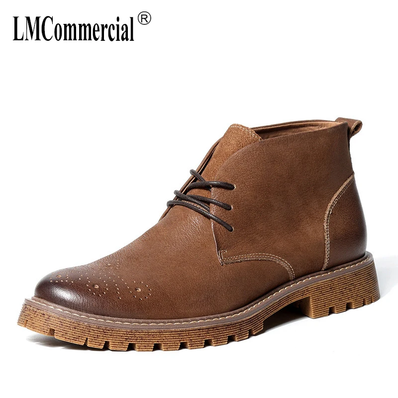 

Martin boots men all-match cowhide autumn winter British retro breathable Chelsea boots men's casual shoes Genuine Leather male