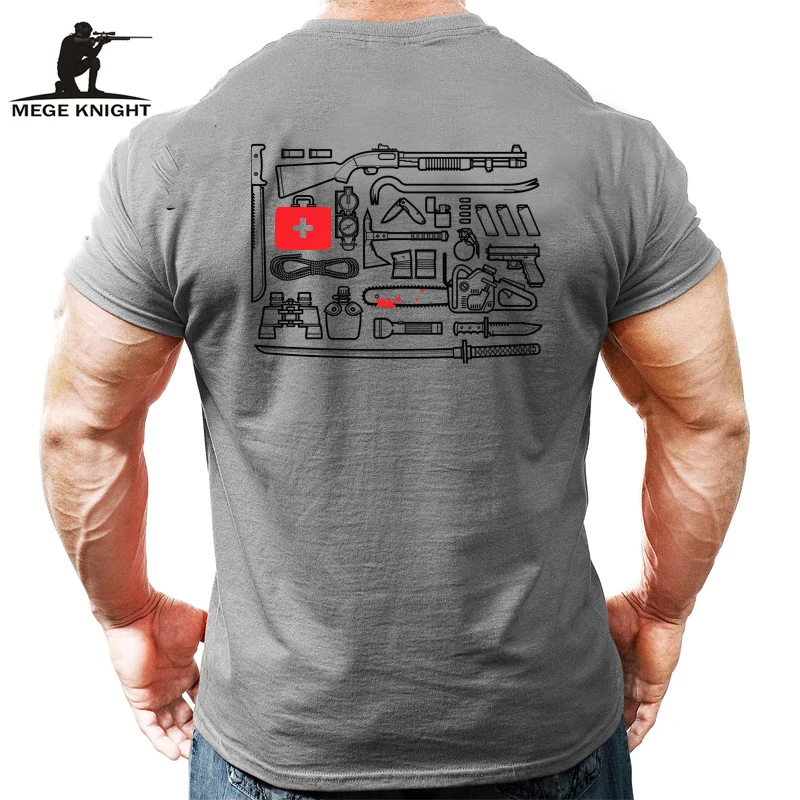 

MEGE Men's Tactical T Shirt Military Solid Cotton T-Shirt Army Camouflage Top Short Sleeve Breathable Casual Shirt Summer