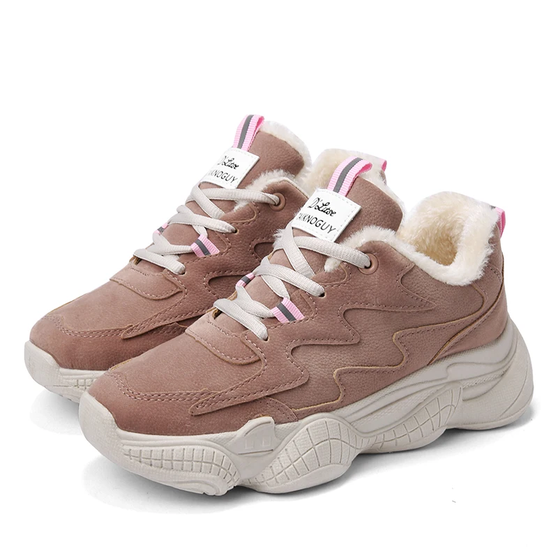 

New Arrival Winter Shoes For Women Keep Warm Footwear Female Fur Plush Dad Shoes Jogging Shoes Clunky Sneakers Casual Shoes