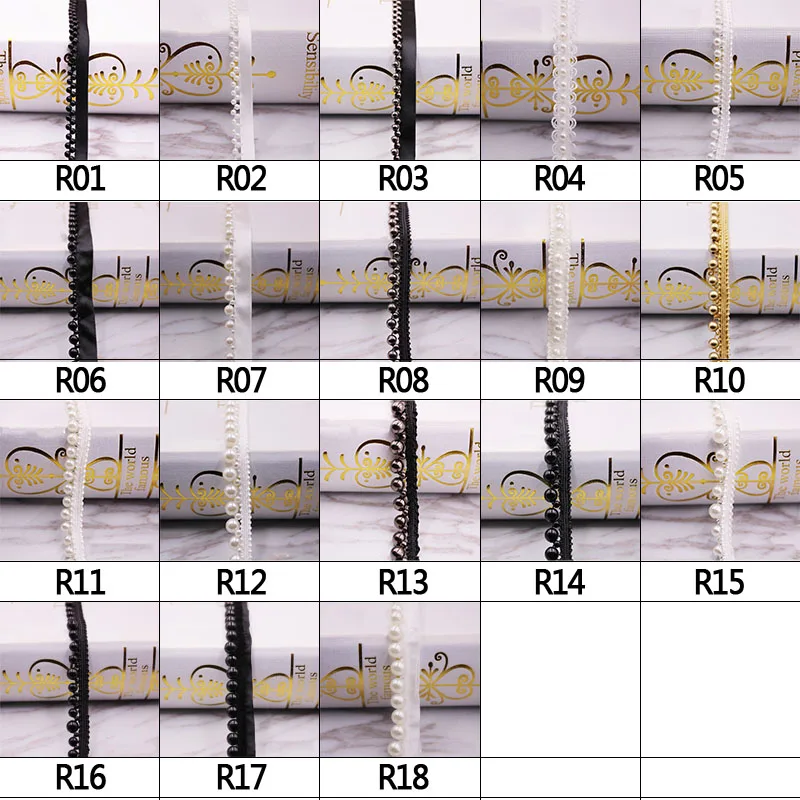 1 ярд/Лот Белый Черный жемчуг бисер кружевной отделкой Ткань кружево лента для DIY ремесло одежды костюм платье швейные материалы аксессуары