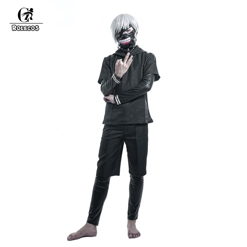 ROLECOS, новинка, японское аниме, Токийский Гуль, костюмы для косплея, Kaneki Ken, костюмы для косплея, толстовки, черная Бойцовая униформа, полный комплект