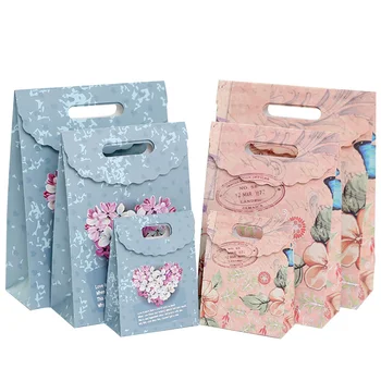 

10 Pcs/lot Multifunction European-style pansy paper bag Creative gift bag Recyclable Bag Fashionable Gift Paper Bags