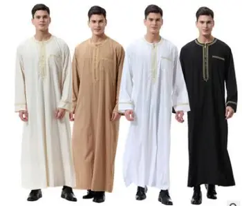 

2019 new arrival fashion style muslim men plus size Jubba Thobe S-3XL