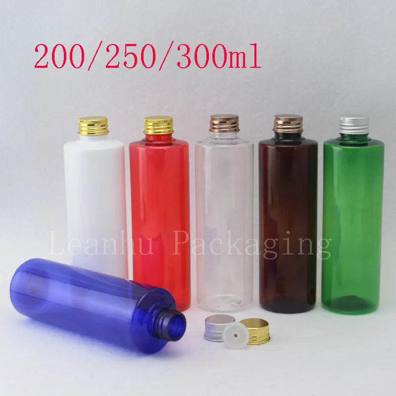 

250ml 300ml Empty Plastic Shampoo Cosmetic Bottles Aluminum Caps Lotion Container DIY Oil Bottles Washing Containers Metal Cap
