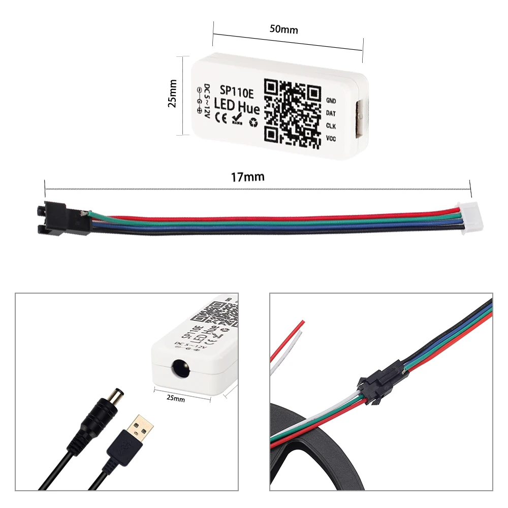 USB WS2812 Светодиодная лента 5050 RGB с Bluetooth контроллером управление приложением для ТВ