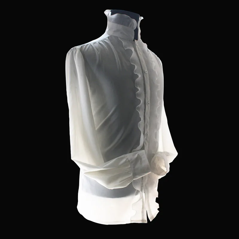 MJ Michael Jackson The Ghost White Reyon Poplin Classic Rayon White Royal England Retro Shirt skeletons for fans Show