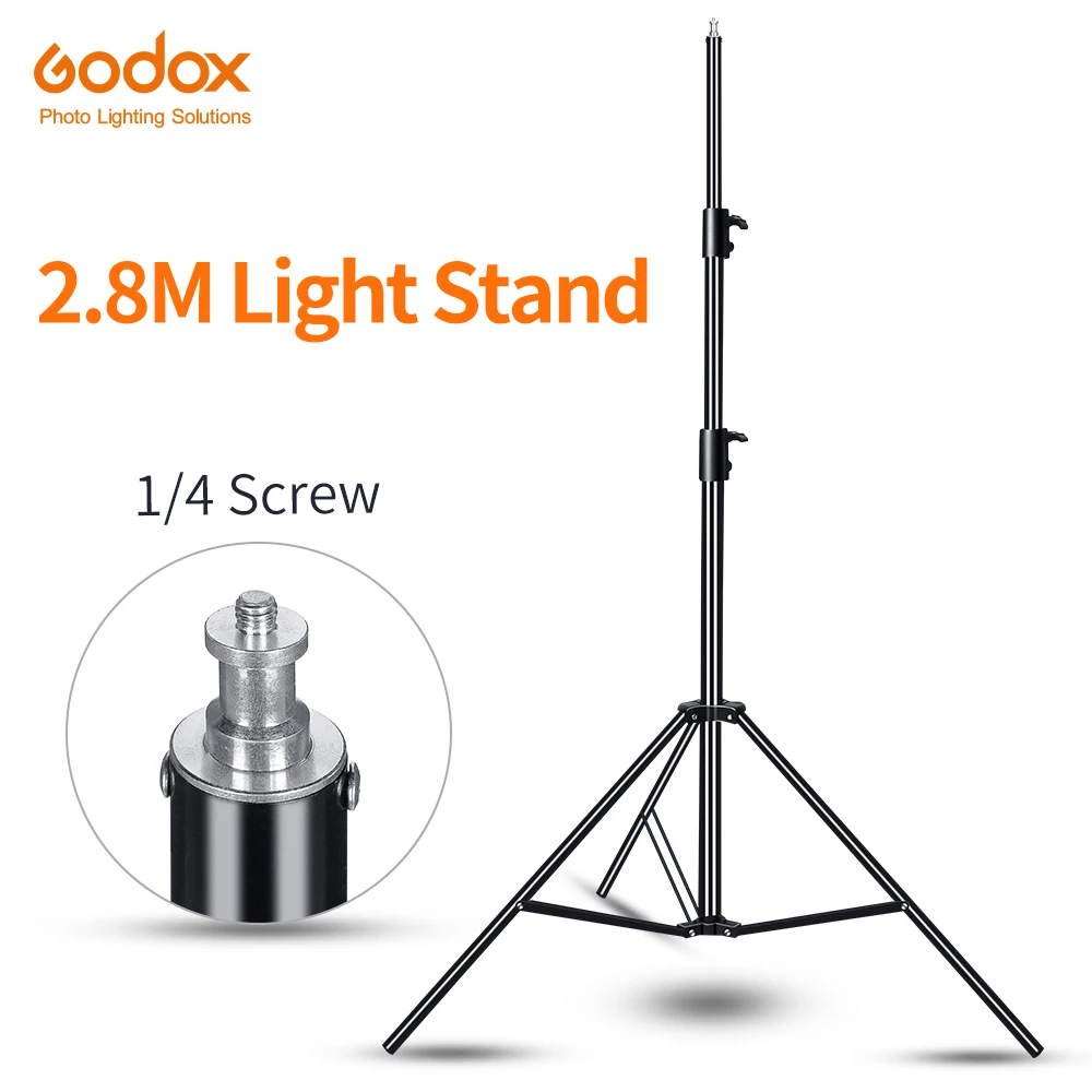 Godox 110'' 280cm 1/4 Screw Light Stand Tripod with for Photo Studio