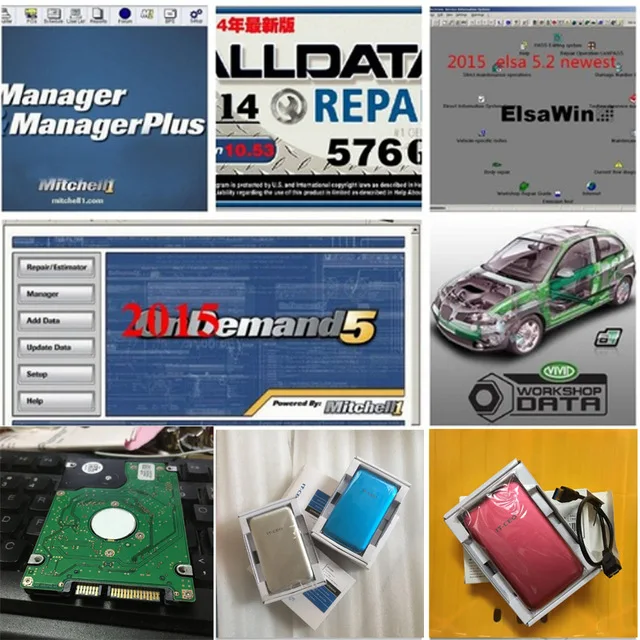 Alldata и mitchell программное обеспечение 10,53+ mitchell по запросу+ ATSG+ vivid workshop+ EL/SAwin+ heavy truck 1 ТБ hdd 48в1 fit 32& 64bit