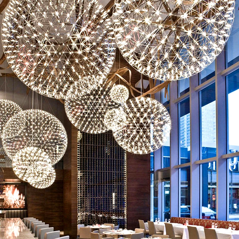  Modern brief Loft spark ball LED Pendant Light fixture Firework Ball stainless steel pendant Lamps  - 32723497237