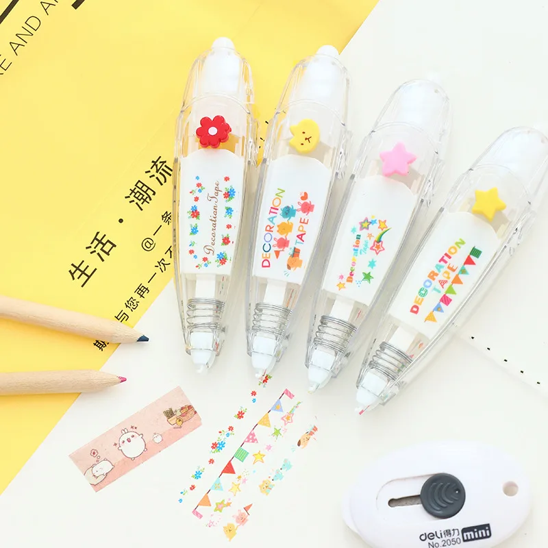 

1pcs Random Korea Creative Push Correction Tape Sticker Cute Cartoon Book Decorative Replaceable Lace Correction Tape For Kids