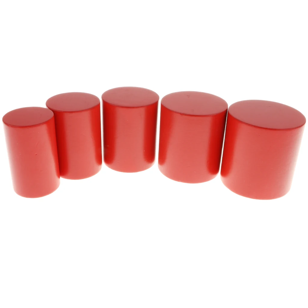 4 Colors Wooden Montessori Knobless Cylinders Set, Kids Early Educational Toys Kids Wooden Toy Early Preschool Learning Toy