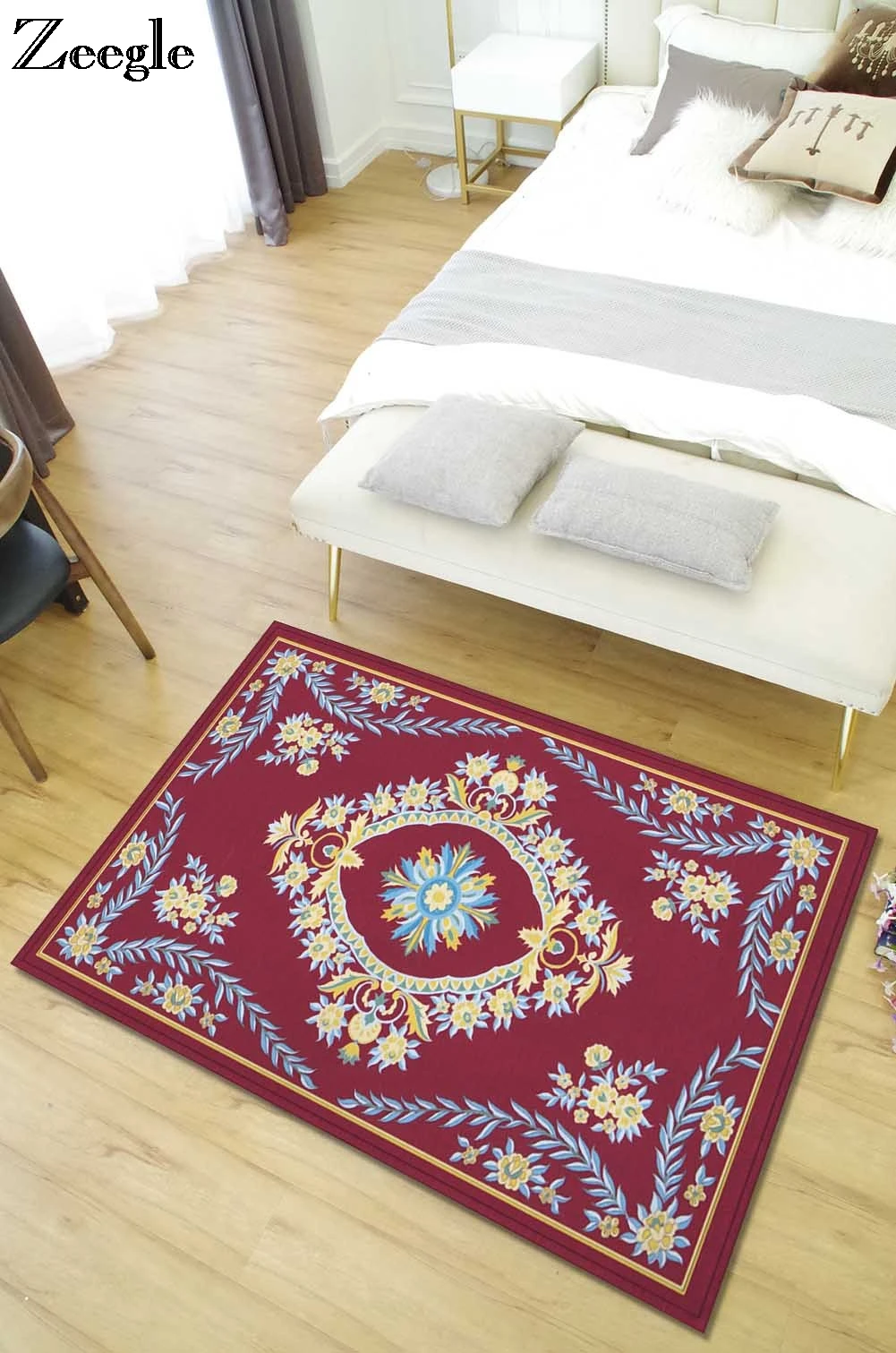 Zeegle Европейский стиль ковер для гостиной офисный стул коврики противоскользящие кухонные Коврики Спальня ковер прикроватные коврики мат «татами»