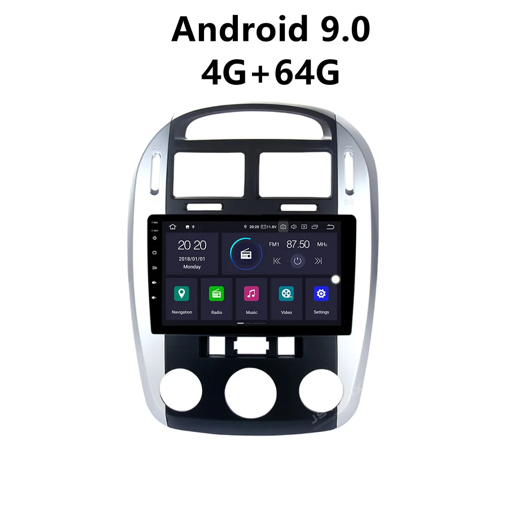 Автомагнитола JSTMAX 9 дюймов Android 0 4 Гб + 64 ГБ ISP экран DVD радио стереопроигрыватель