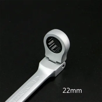 

YOFE 22mm Metal Flexible Head Ratchet Wrench Open End and Ring Combination Quick Universal Spanner Hand Tool for Bike or Car