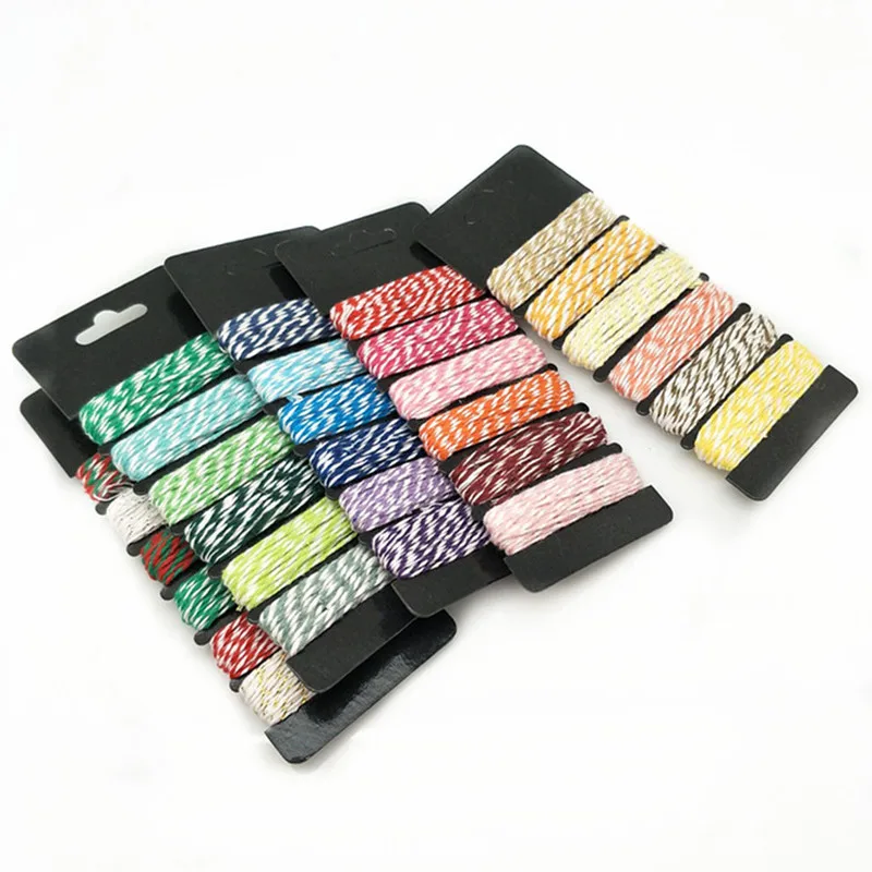 4-layer thin mixed two-color Baker wrapped cotton rope gift packaging wedding birthday party DIY decoration 5BB5592 cotton rope packaging cord
