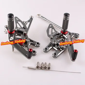 

For Kawasaki Ninja ZX10R Motorbike Rearset Rear Set Adjustable Footpegs 2004 2005 CNC Aluminum Alloy Grey