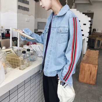 

Spring New Jacket Men's Fashion Cartoon Print Casual Cotton Denim Jacket Man Streetwear Hip Hop Loose Bomber Jacket M-2XL