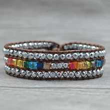 

Chakra Bracelet Jewelry Handmade Wrap Bracelet Multi Color Spare Crystal Beads Natural Stone Bracelet Multilayer bracelet