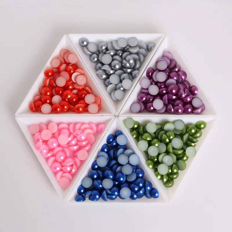 

200pcs 19 Colors 8mm Half Round Flatback Plastic ABS Imitation Pearl Beads for DIY Sewing Craft Supplies Scrapbook Decoration