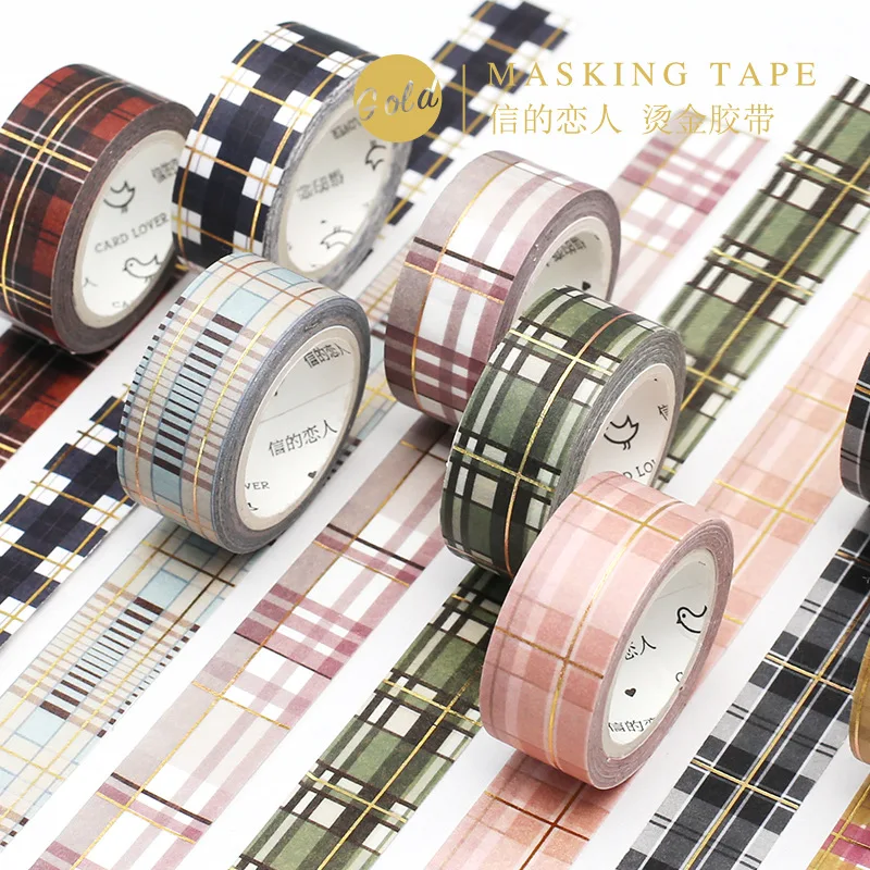 

JIANWU 15mmX5m Retro Bronzing Washi Tape Clear Masking tape Scrapbook Decorative Sticker School Stationery cute