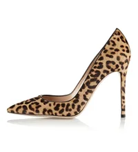 Amourplato Women’s Pointed Toe Animal Print Pumps Leopard Print High Heel Dress Pump Ladies Plus Big Size Shoes