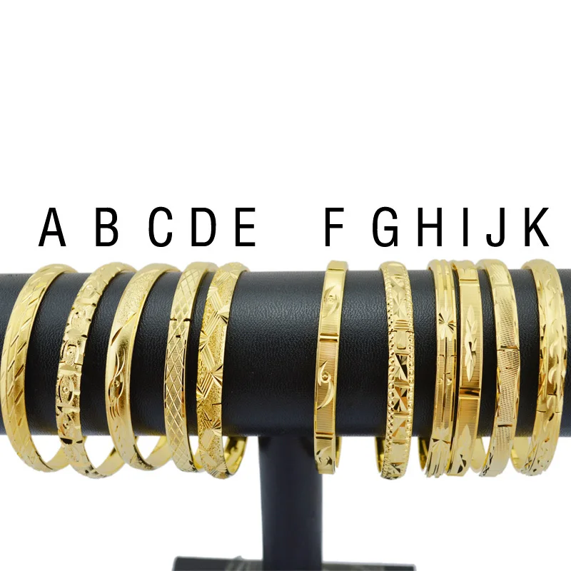 bangle bracelet Ethlyn Fashion Dubai Gold Jewelry Gold Color For Ethiopian Gift