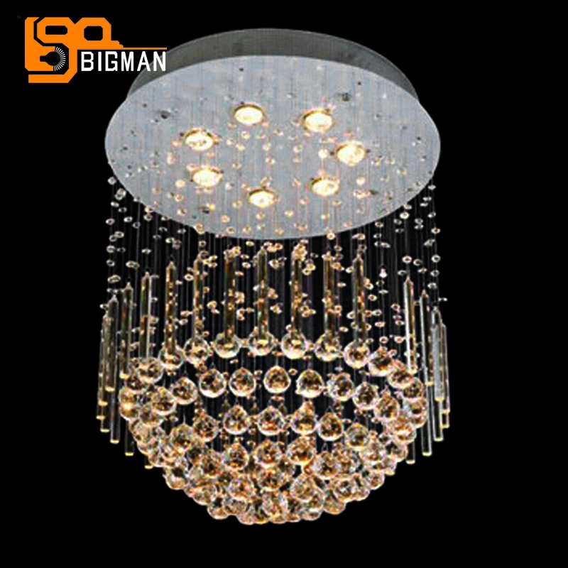 

new round LED crystal light chandelier ceiling fixtures Dia60*H80cm luster living room bedroom lamp