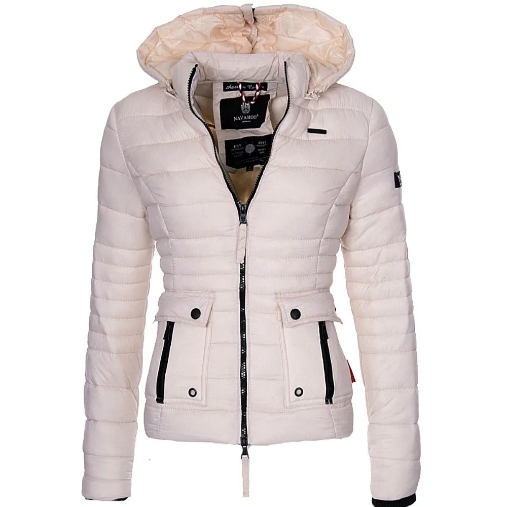 ZOGAA, женская зимняя парка, теплое пальто, пуховые куртки и пальто, Модная приталенная однотонная Повседневная куртка с капюшоном, верхняя одежда, женские парки