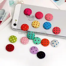 300 шт. 15 мм Винтажные ткани ручной работы покрыты Flatback кнопку горошек ожерелье Бусины и бисер Скрапбукинг ювелирных изделий