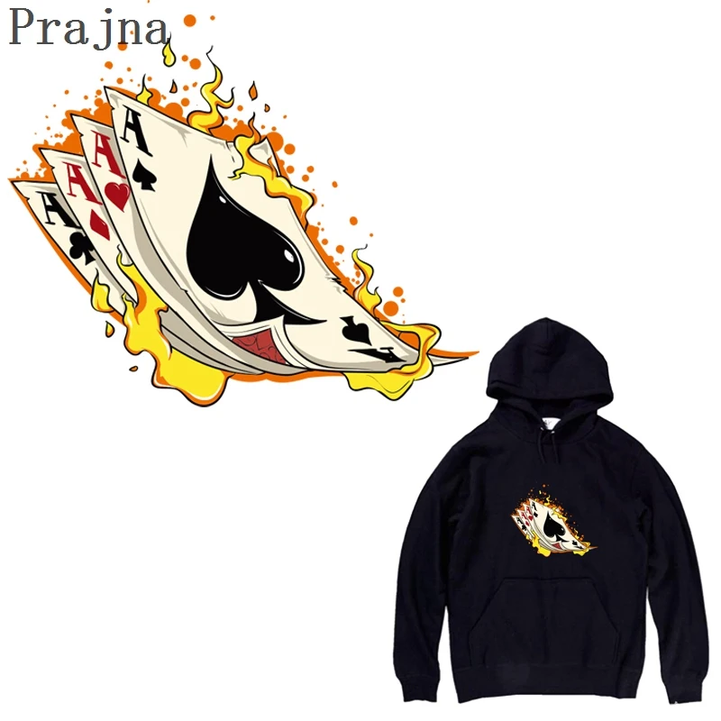 

Prajna Iron Heat Transfer Vinyl Patches Punk Thermal poker Tarot Iron On Transfers For Clothing Sticker Applique Badge Washable