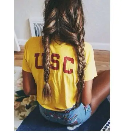 

Summer Casual Short Sleeve Tee Funny Graphic Tops USC Back Banana Yellow T-Shirt Hipster Cotton Tumblr t shirt Clothing Outfits