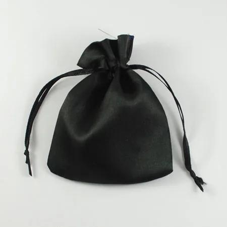 

200pcs Black Satin Faced Cloth Pouches, Rectangle Gift Bags, Drawstring Storage Packing,about 100mm long, 80mm wide
