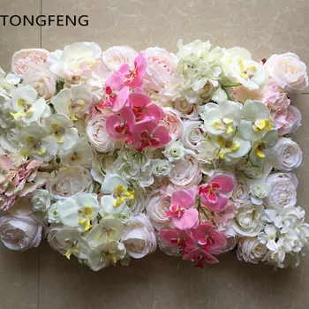 

TONGFENG 10pcs/lot Wedding 3D flower wall flower runner wedding Artificial silk rose peony orchid wedding backdrop decoration