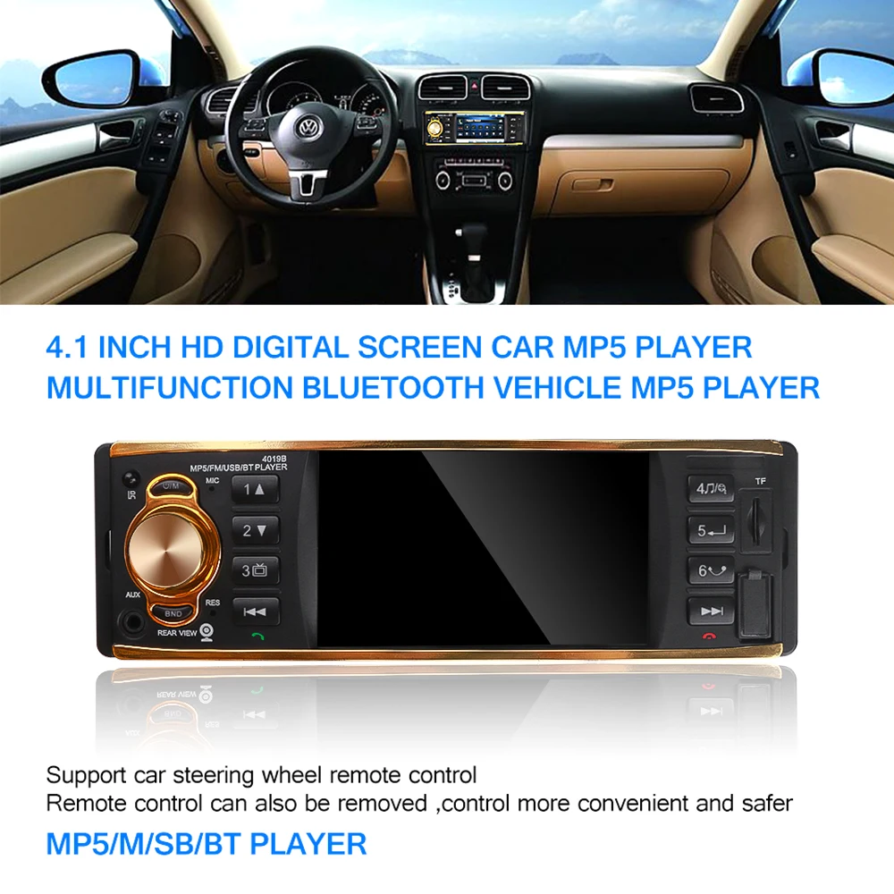 1 Din Bluetooth автомобильное радио аудио стерео MP5 Аудио плеер Handsfree TF USB 3,5 мм AUX Mp3 плеер с рулевым колесом пульт дистанционного управления