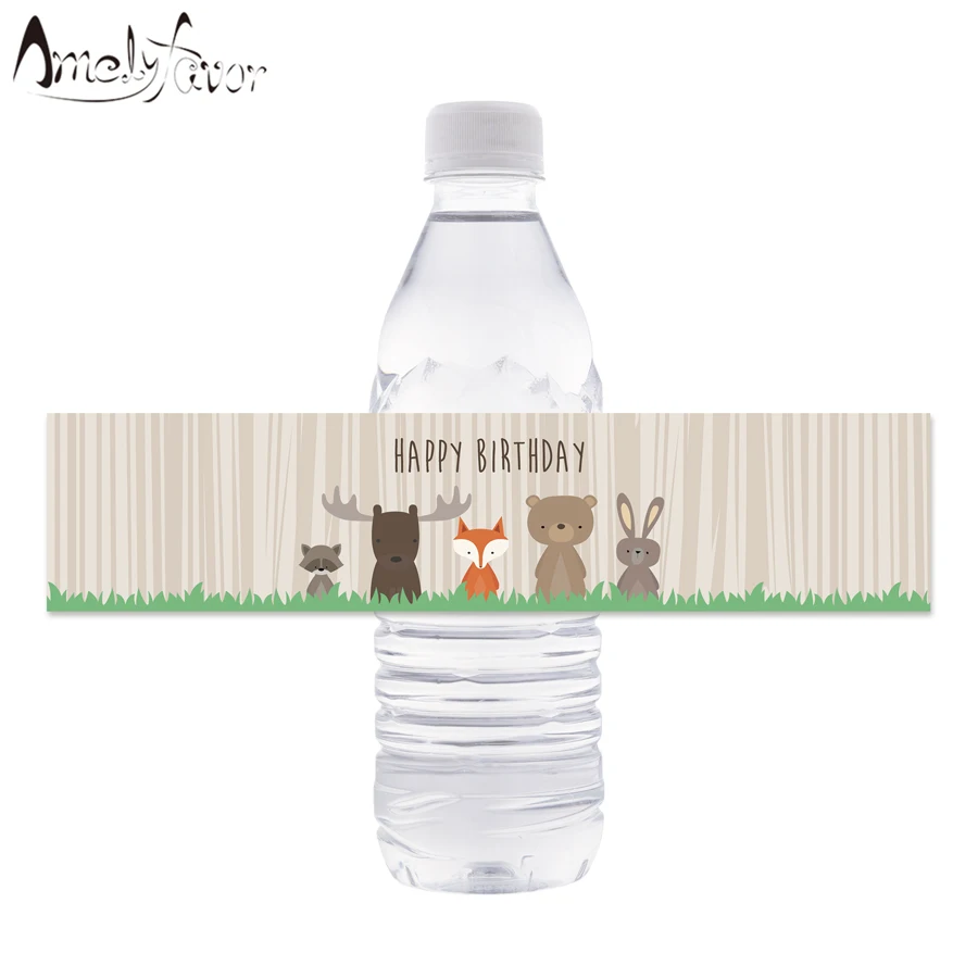 

Woodland Animal Water Bottle Labels Woodland Water Bottle Wrappers Kids Birthday Party Decoration Supplies Woodland Party Decor